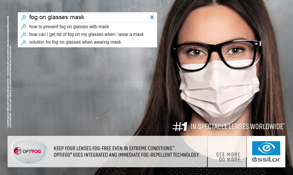 woman with eye glasses wearing a mask