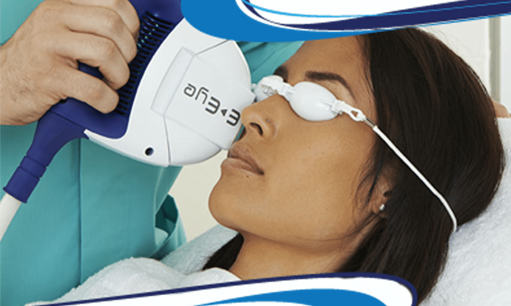 woman eye treatment