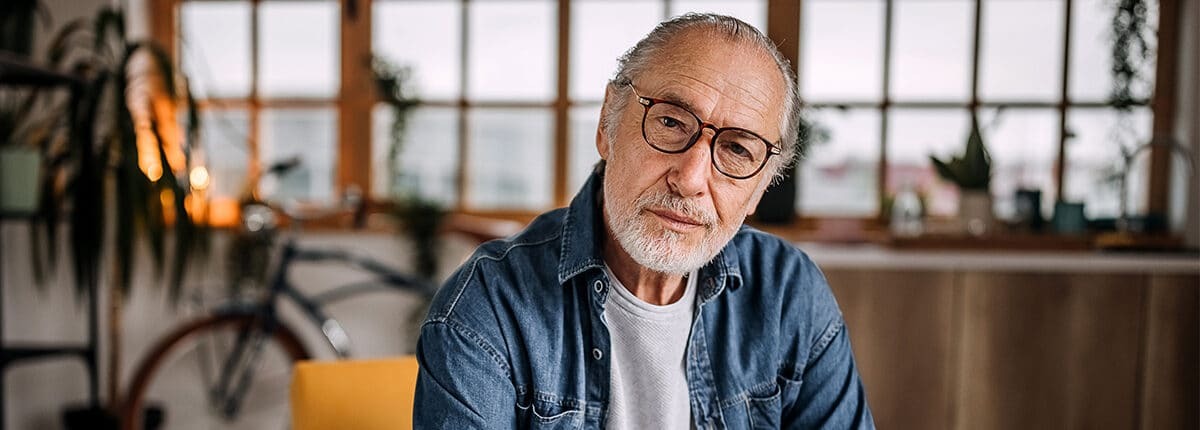 Senior man in glasses